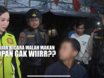 Polwan yang tegur pengunjung warung saat sedang makan